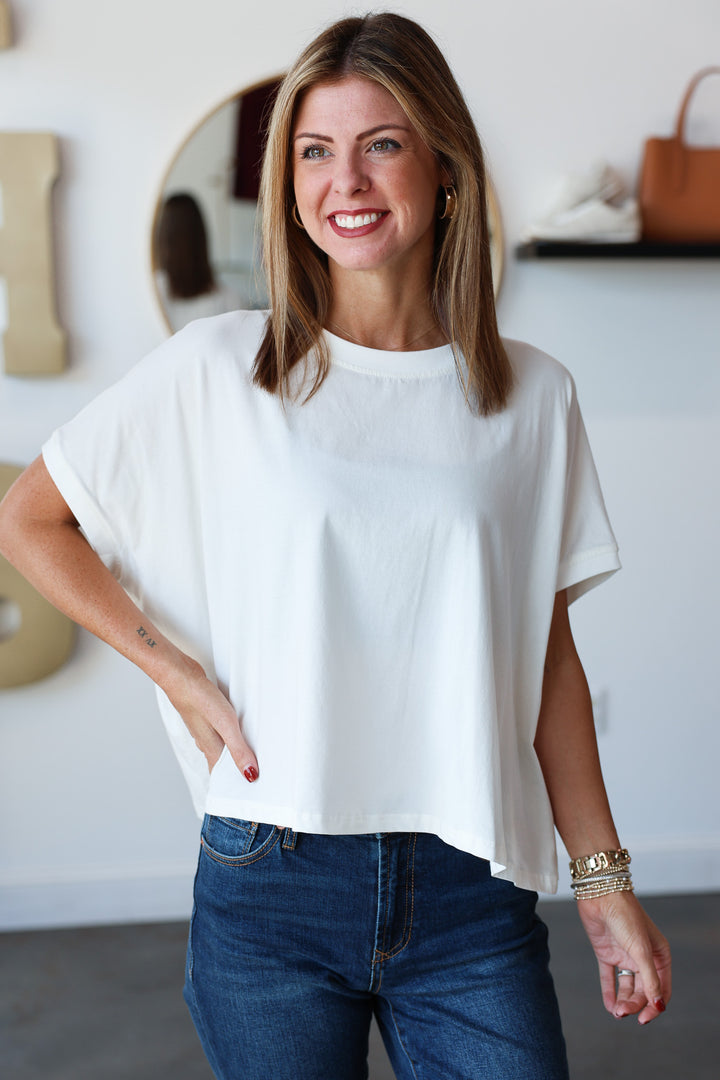 Boat Neck Tee - White