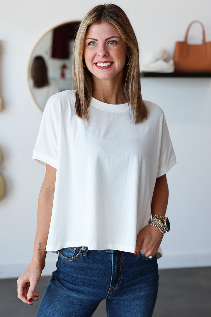 Boat Neck Tee - White