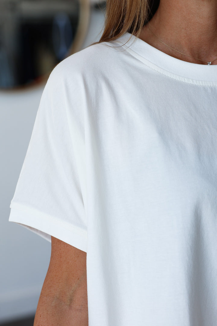 Boat Neck Tee - White