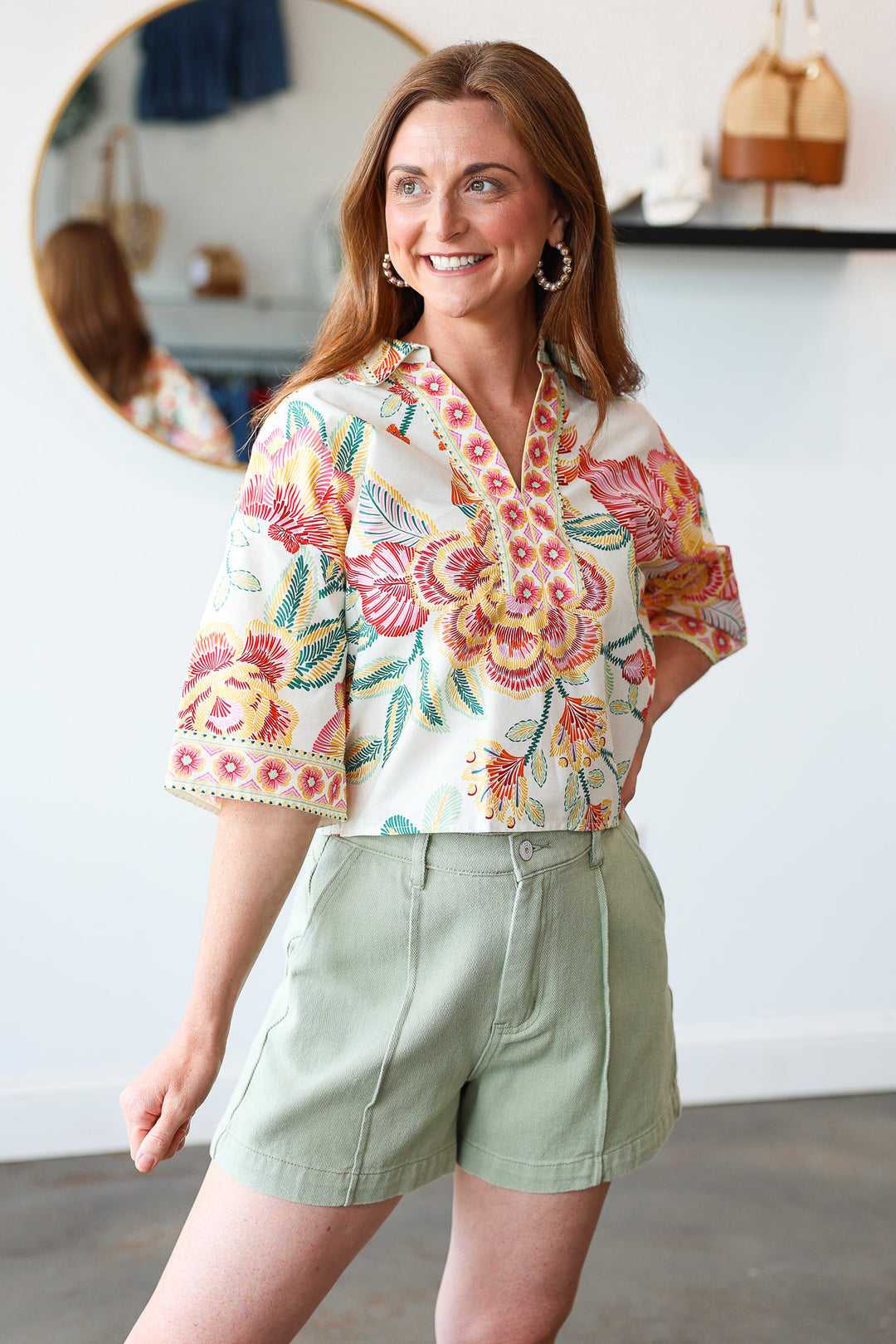 Printed Short Sleeve Top