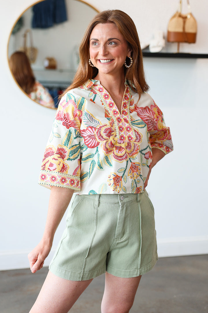 Printed Short Sleeve Top