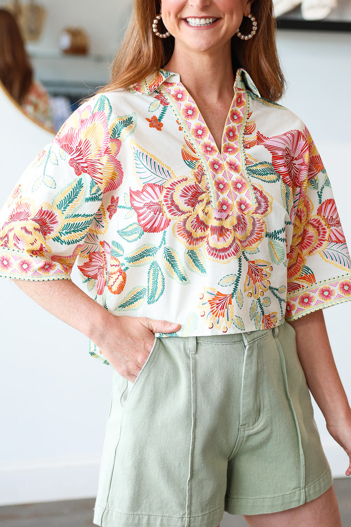 Printed Short Sleeve Top
