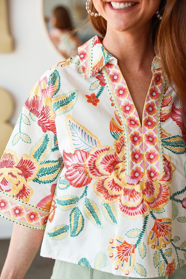 Printed Short Sleeve Top
