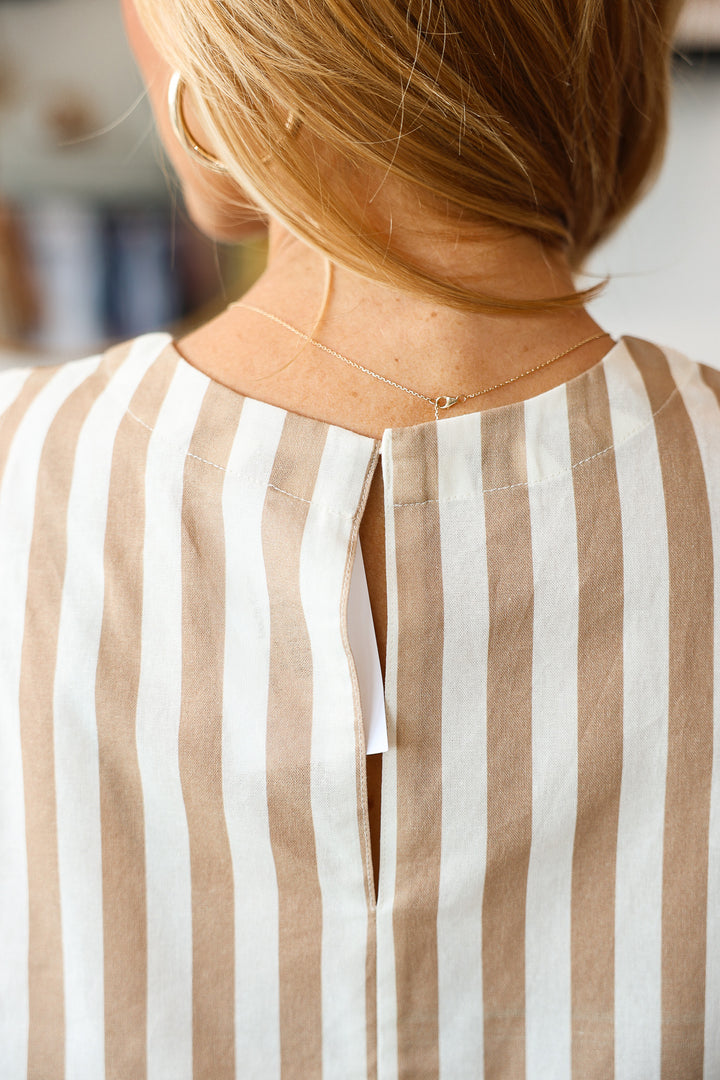 Striped Tank - Mocha/Cream