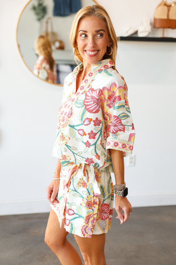 Printed Short Sleeve Top