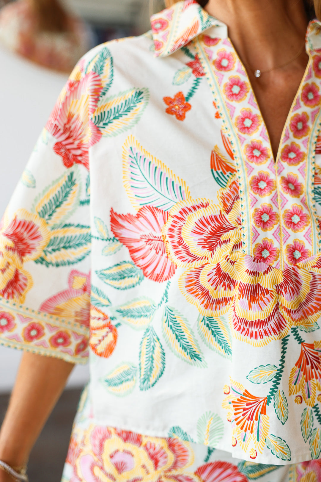 Printed Short Sleeve Top