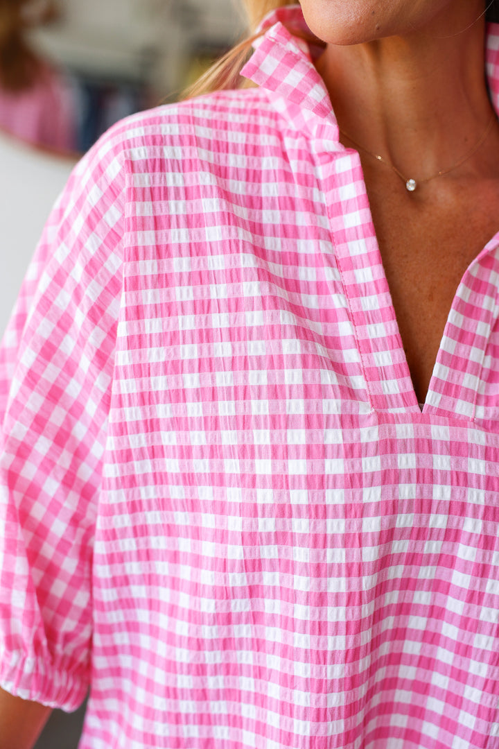 Gingham Dress - Pink