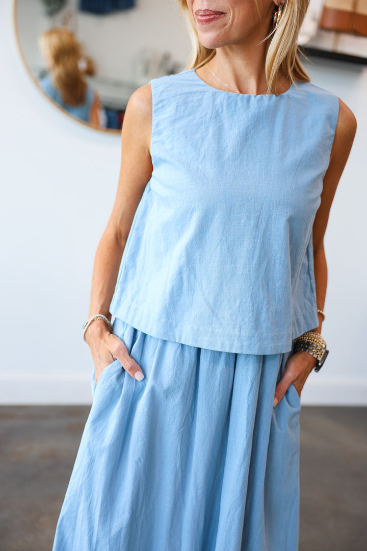 Overlay Midi Dress - Blue