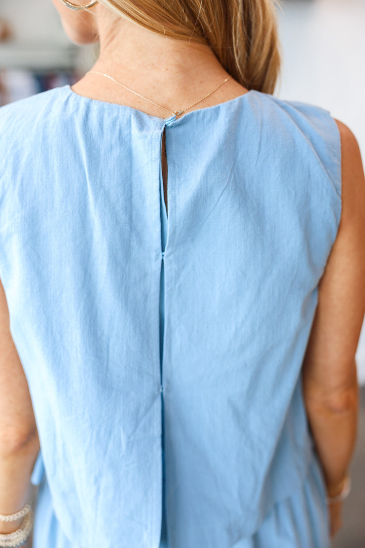Overlay Midi Dress - Blue