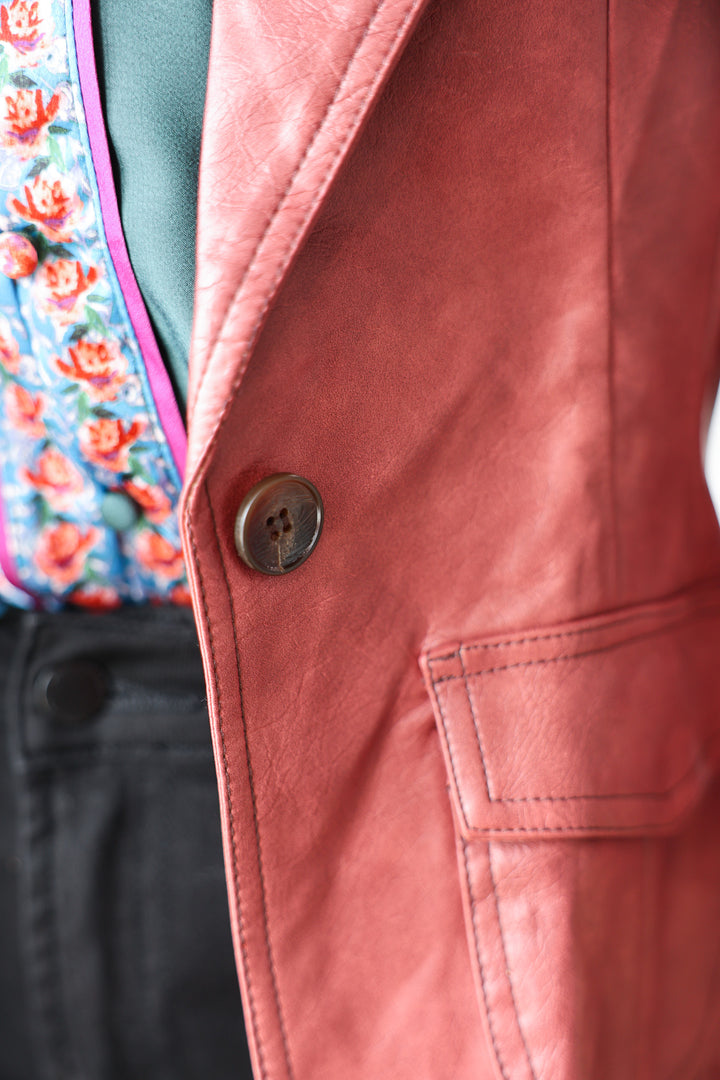 Scrunch Sleeve Faux Leather Jacket