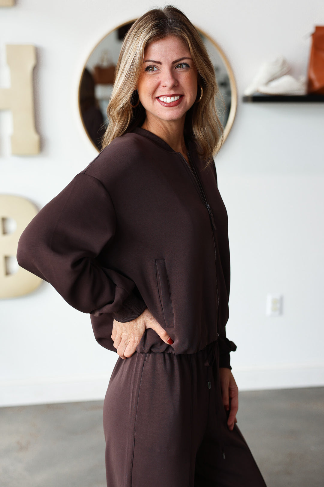 Soft Modal Bomber Jacket - Espresso