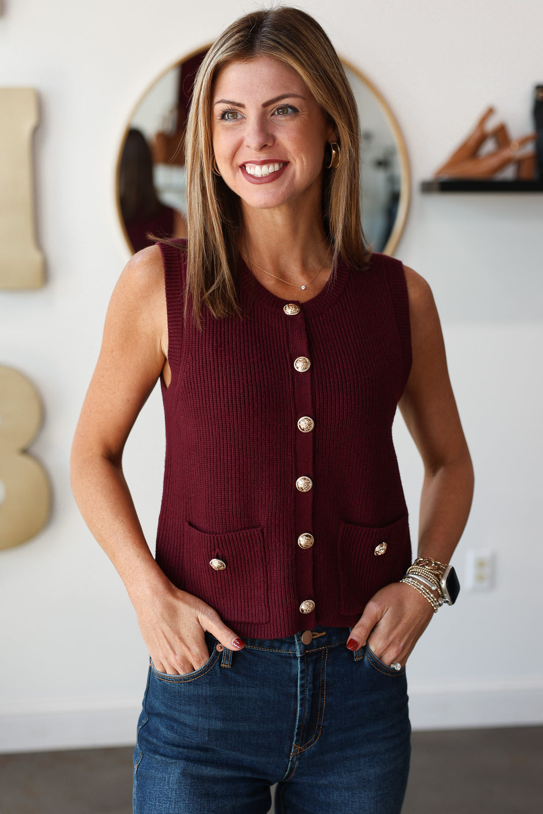 Steve Madden Aliyah Top - Wine