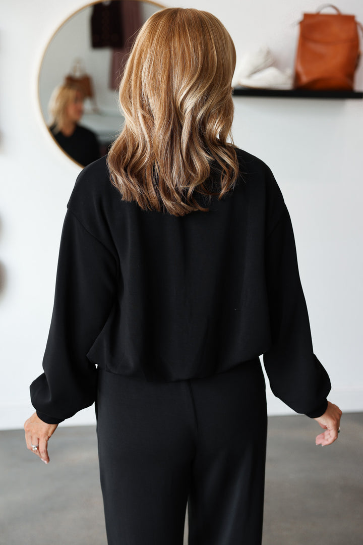 Soft Modal Bomber Jacket - Black