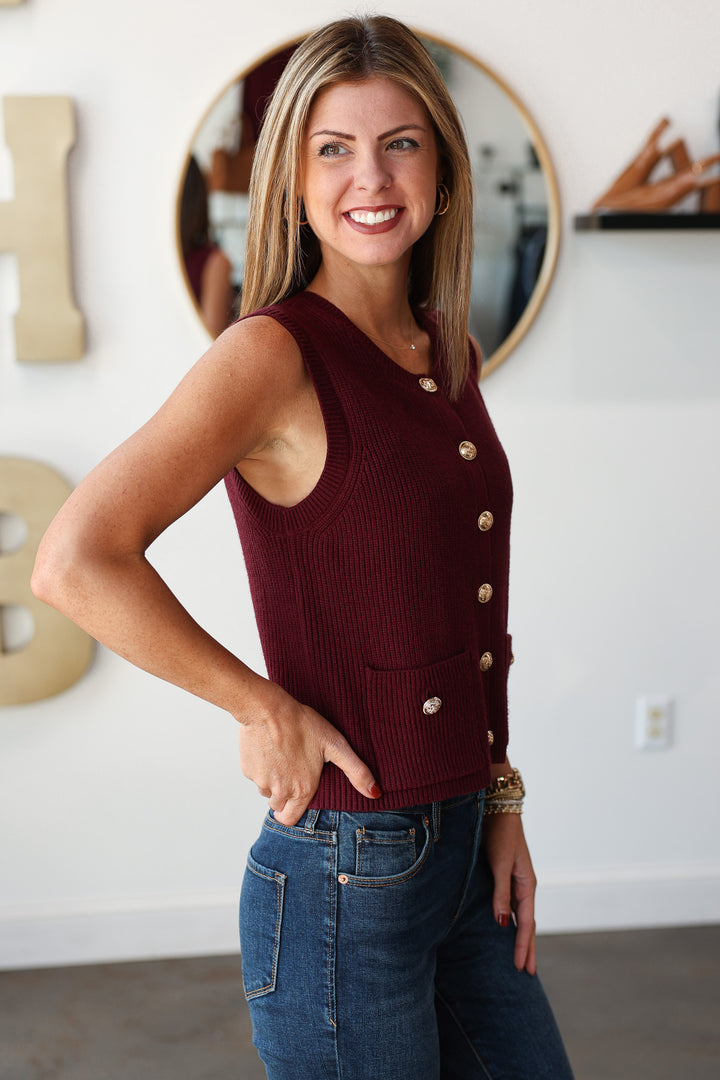 Steve Madden Aliyah Top - Wine