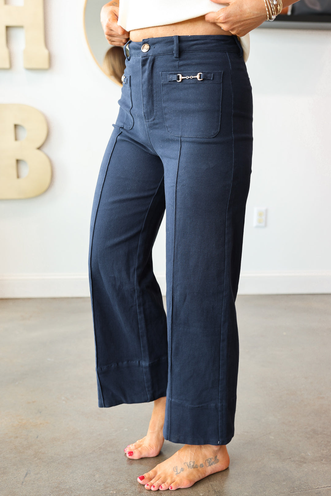 Front Pocket Pants - Navy