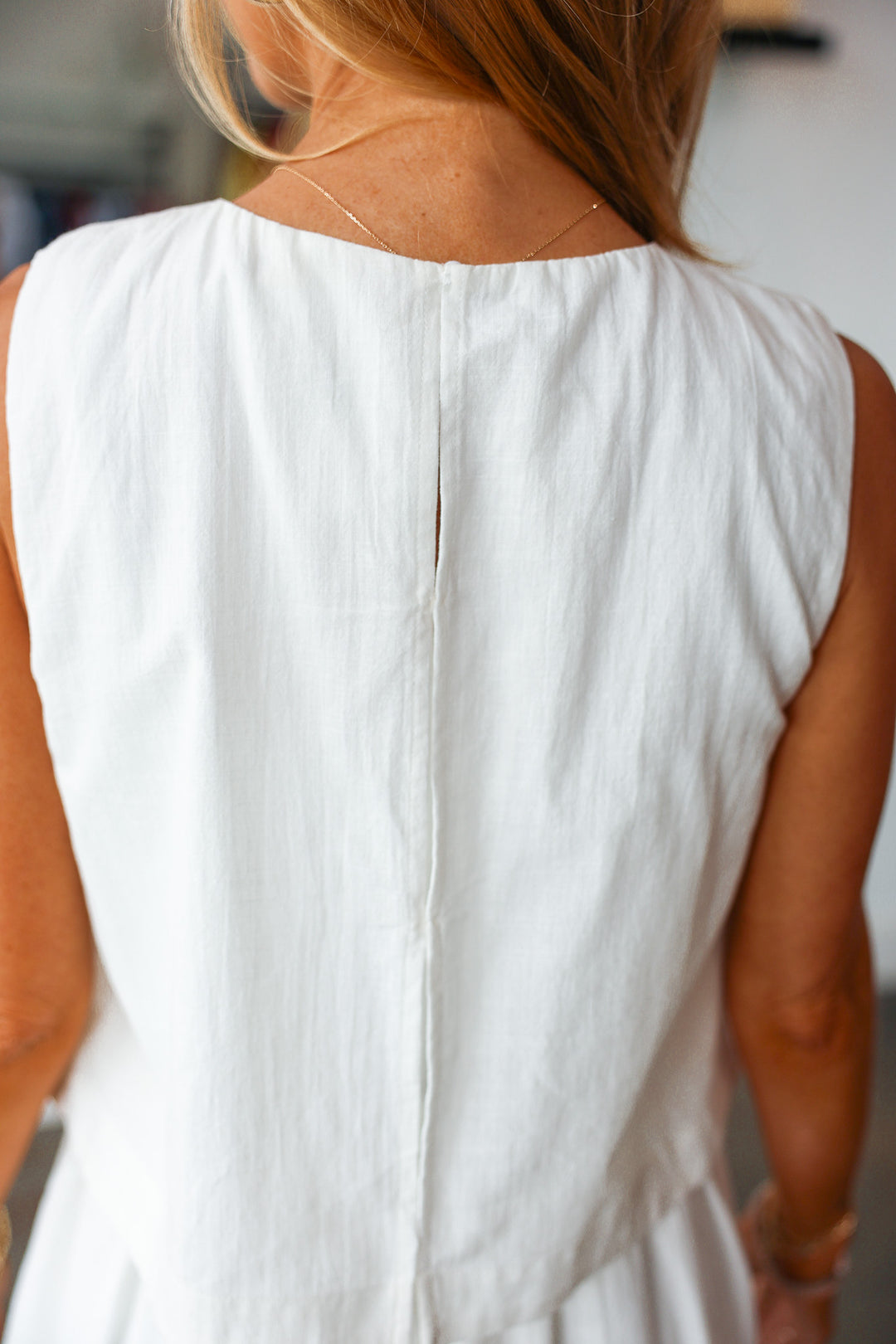 Overlay Midi Dress - Off White