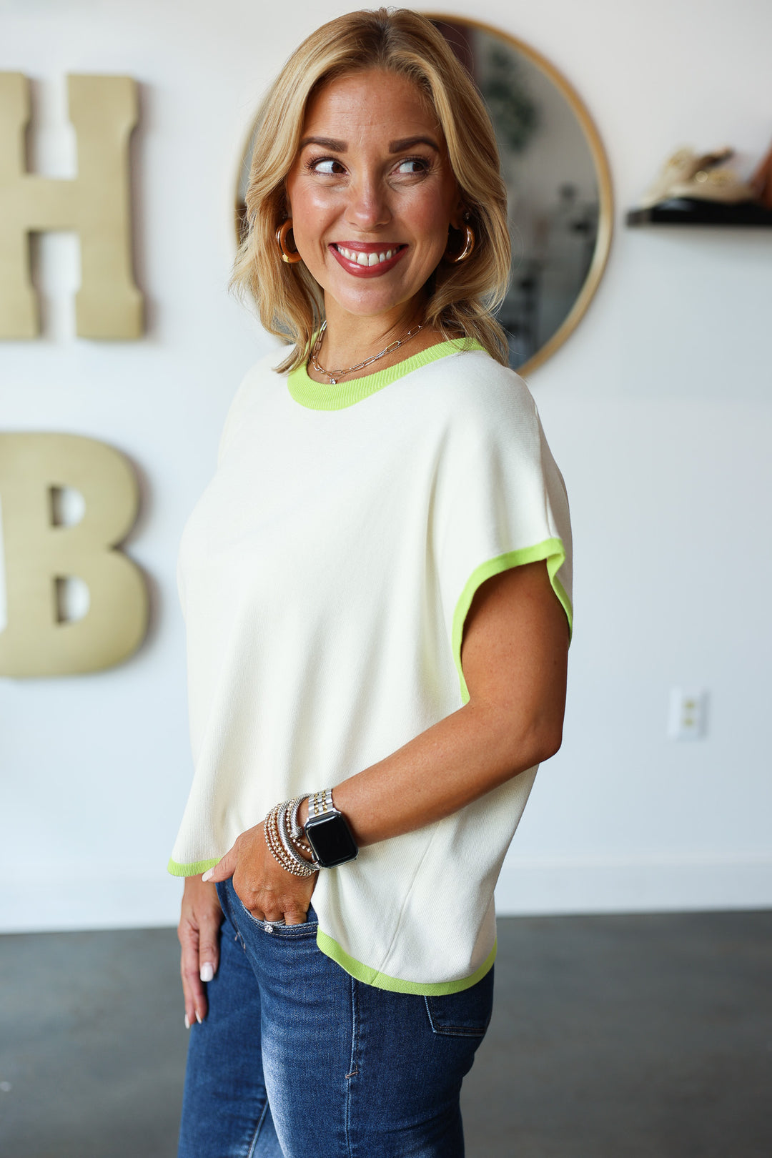 Relaxed Knit Top - Cream