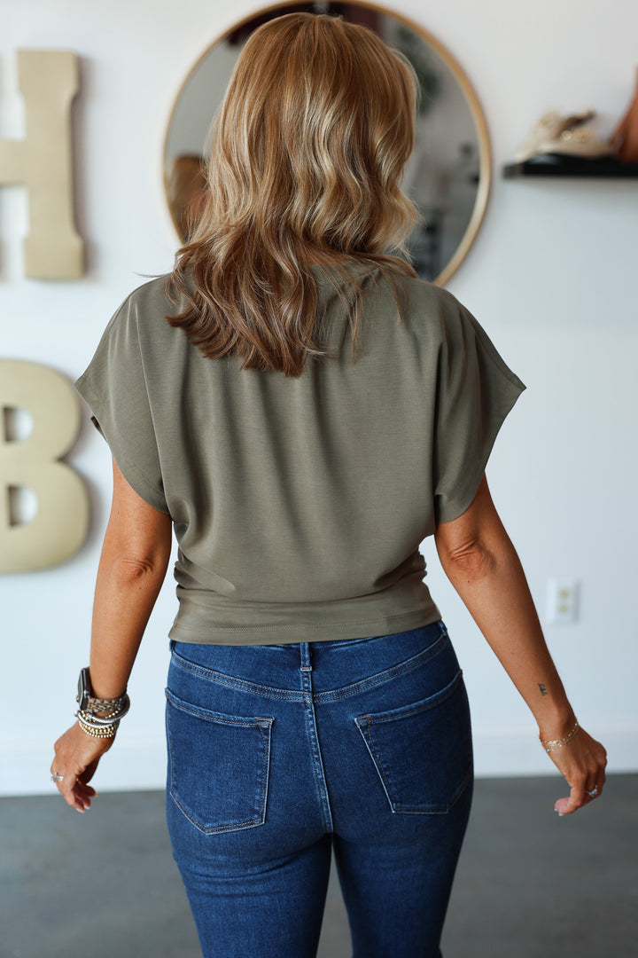 Side Ruched Top - Sage