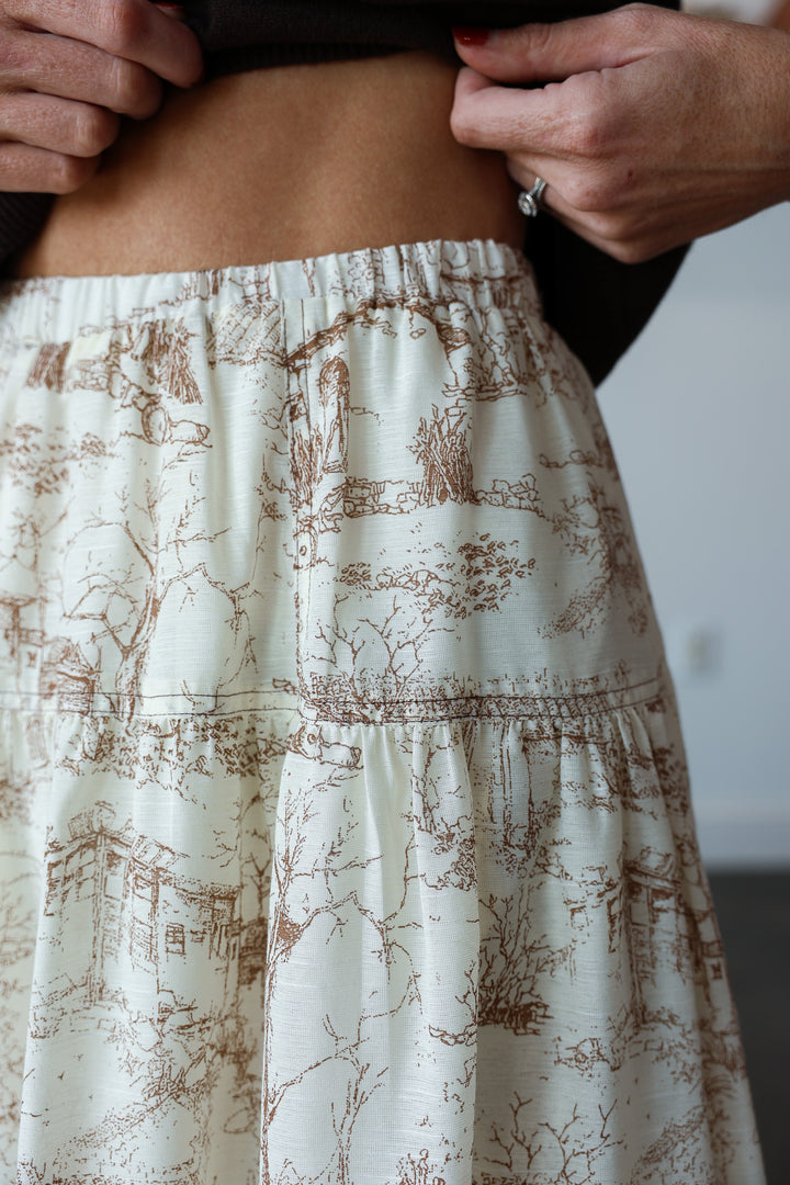 Printed Midi Skirt