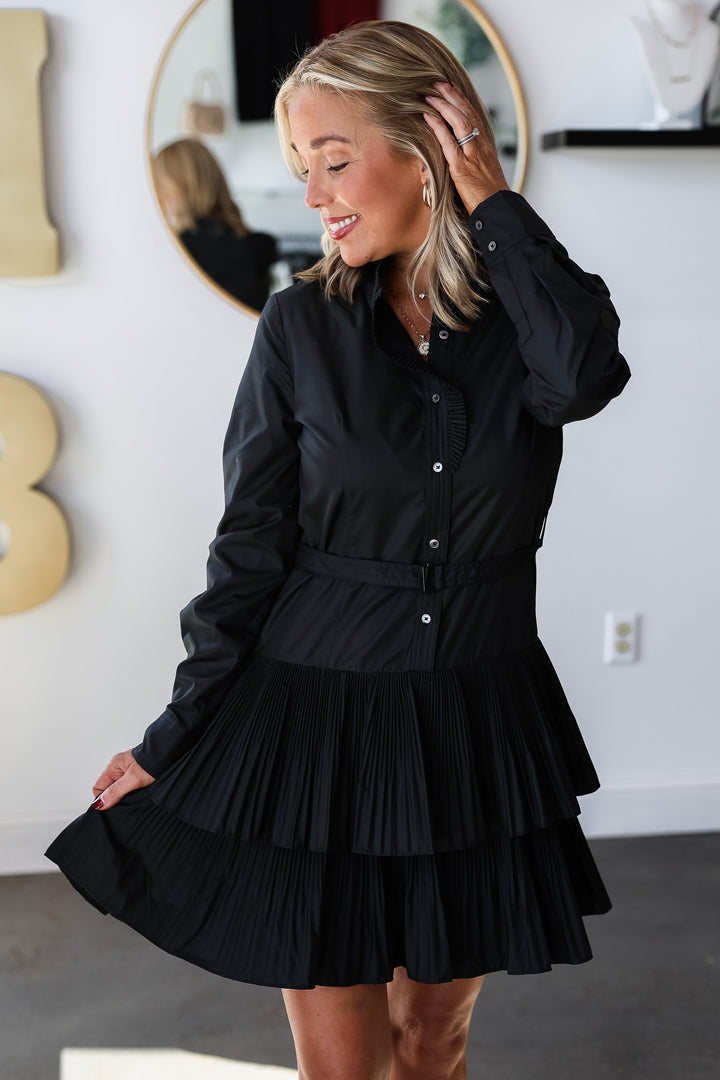 Double Ruffle Dress - Black