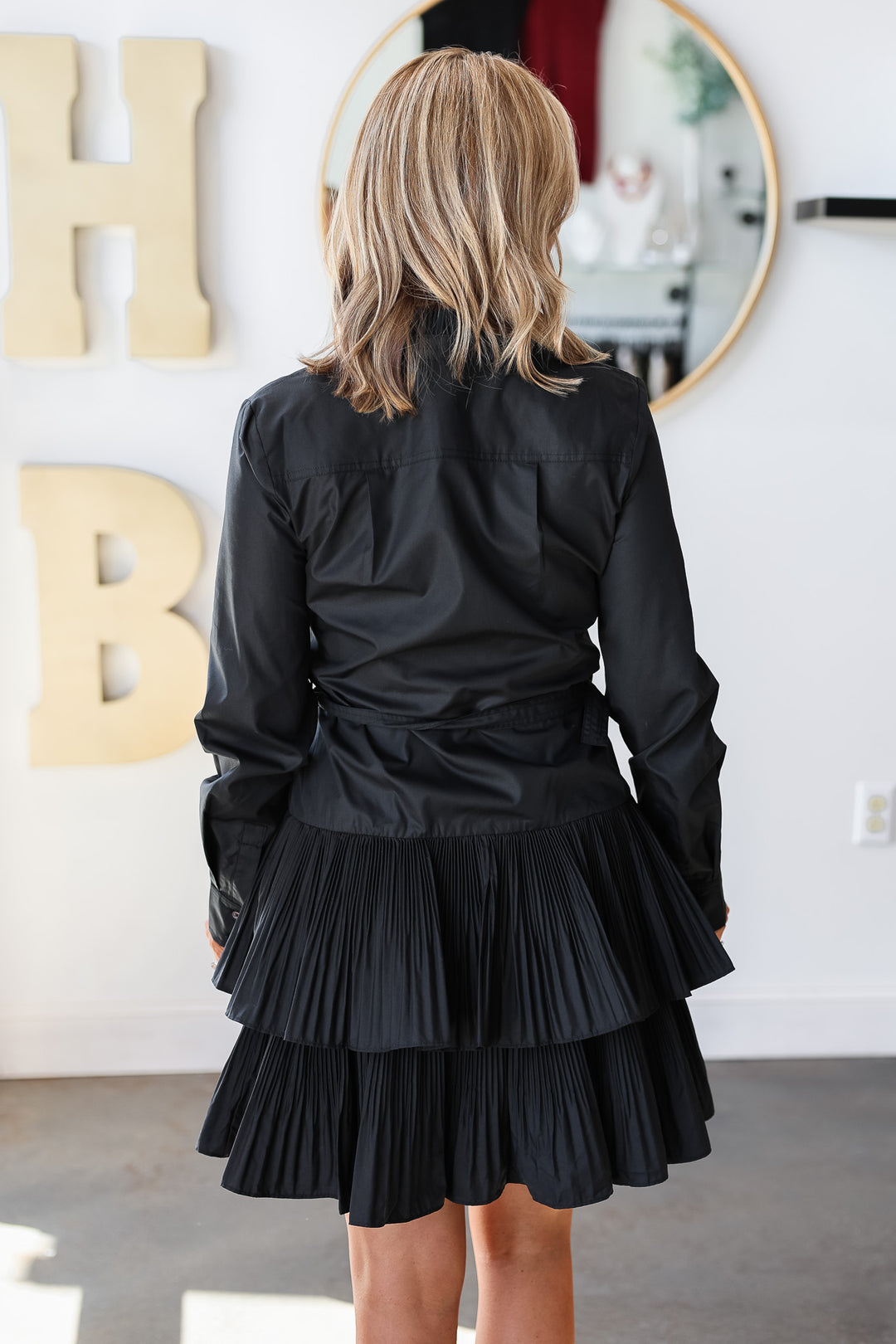 Double Ruffle Dress - Black