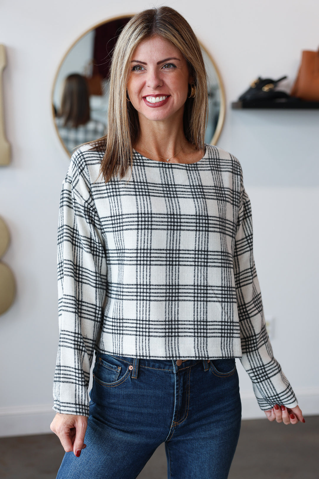 Plaid Long Sleeve Top