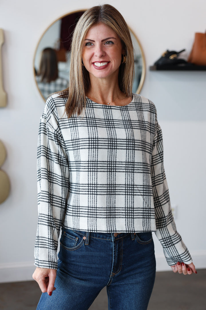Plaid Long Sleeve Top