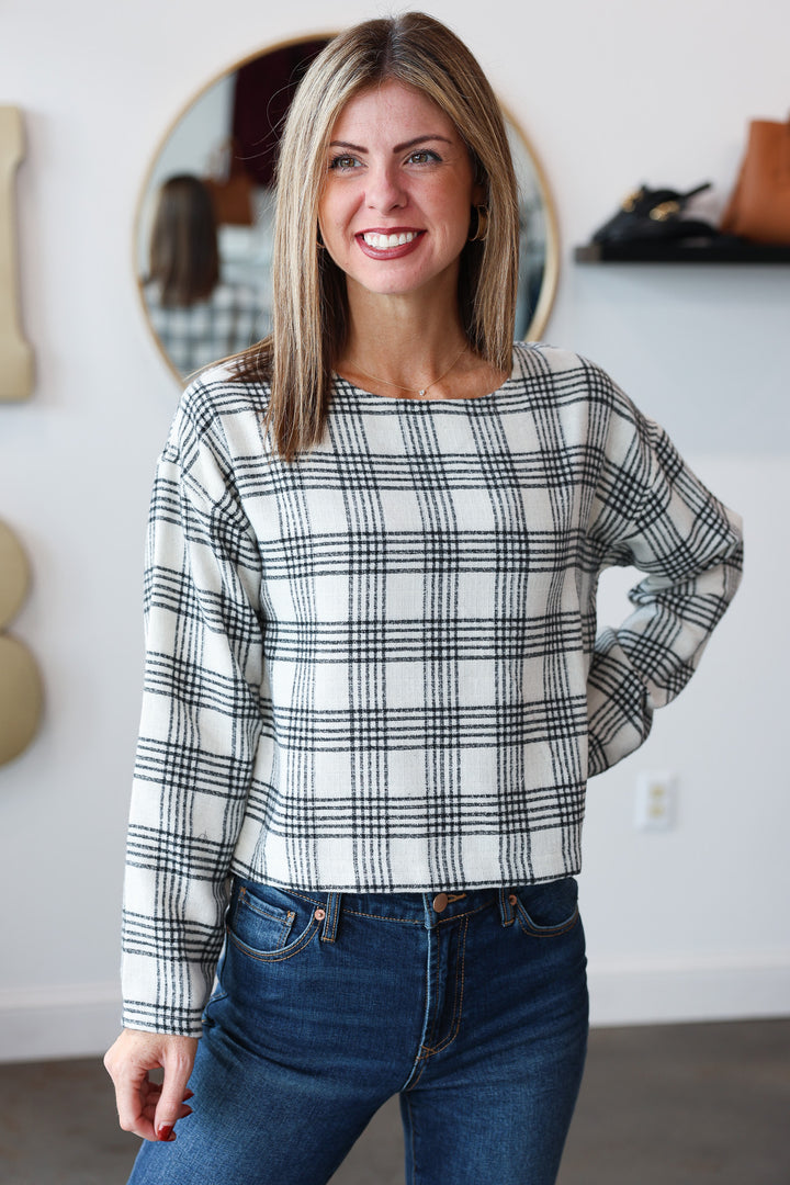 Plaid Long Sleeve Top
