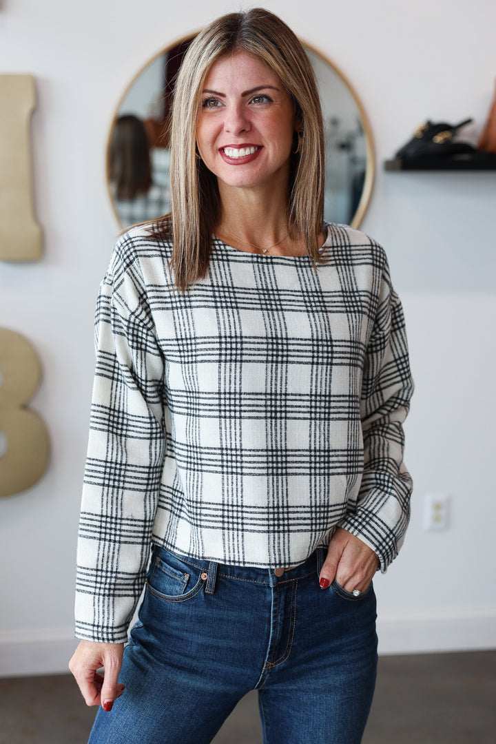 Plaid Long Sleeve Top