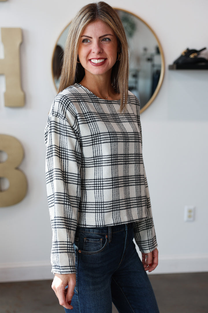 Plaid Long Sleeve Top
