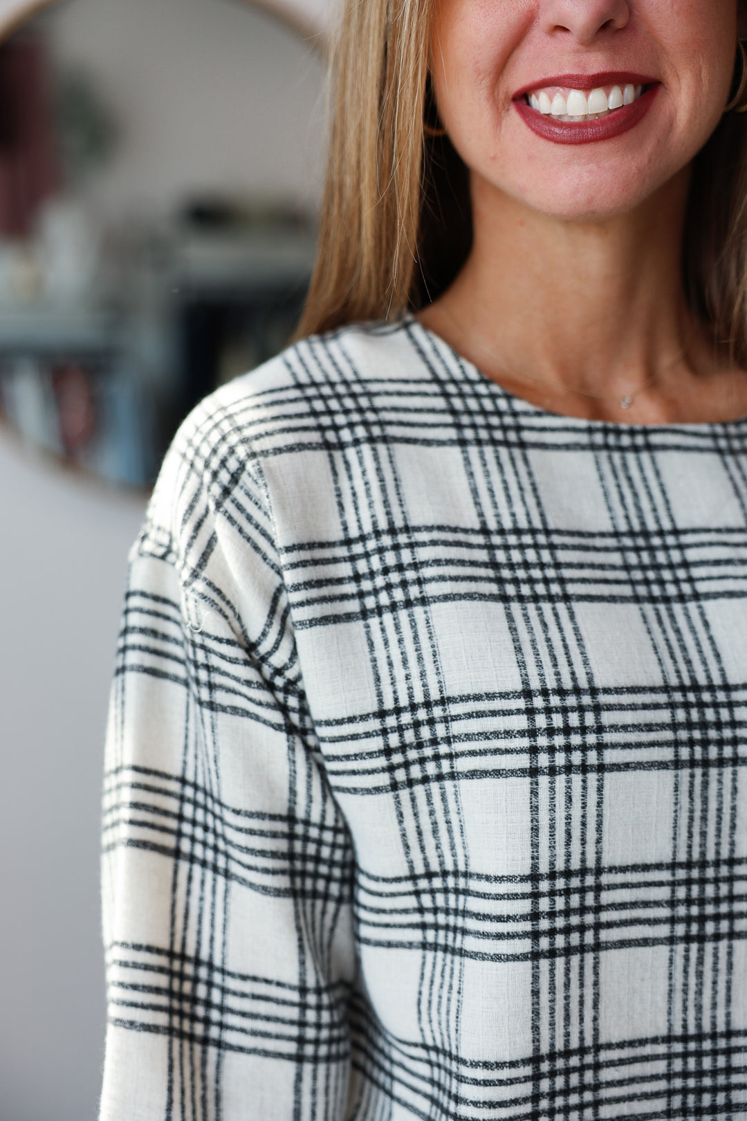 Plaid Long Sleeve Top