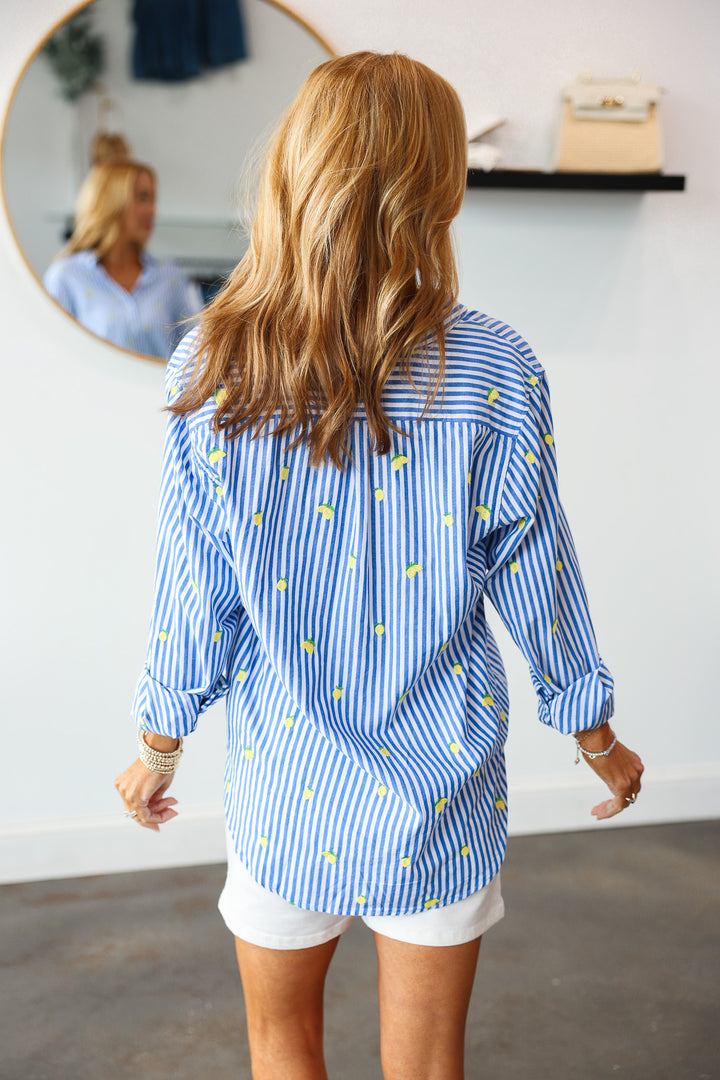 Dear John Embroidered Lolita Button Down - Lemon