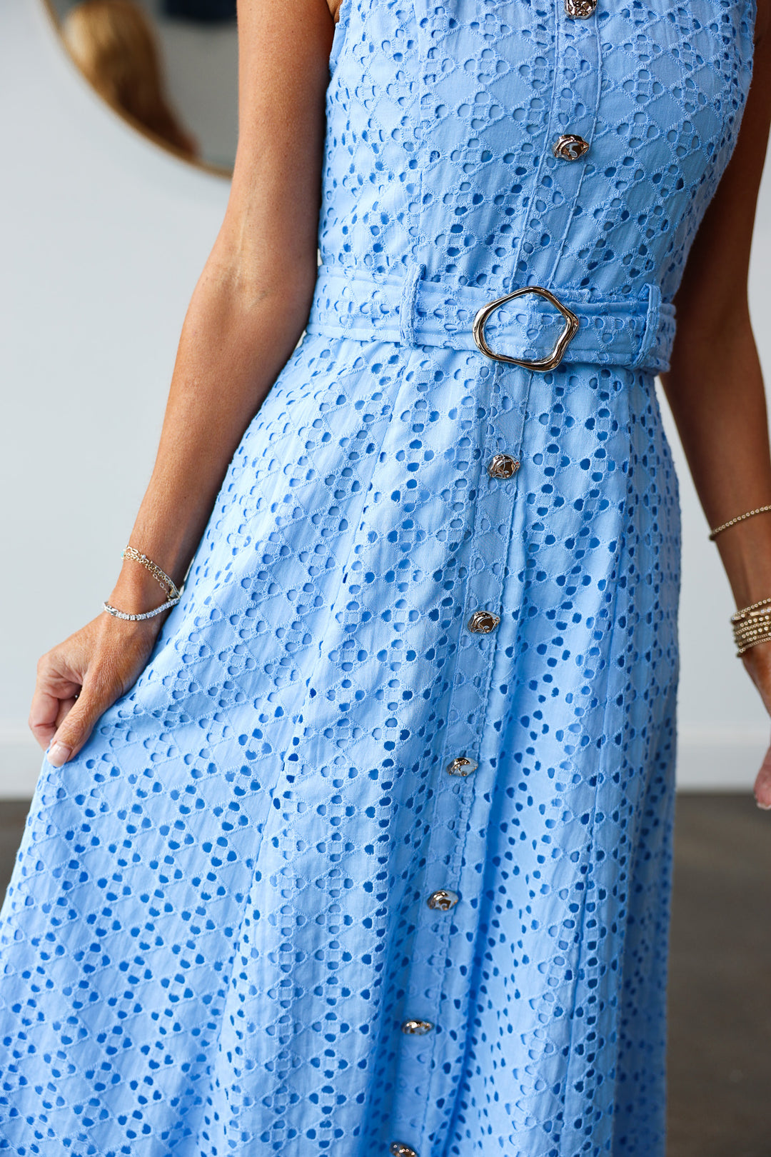 Belted Maxi Dress - Blue