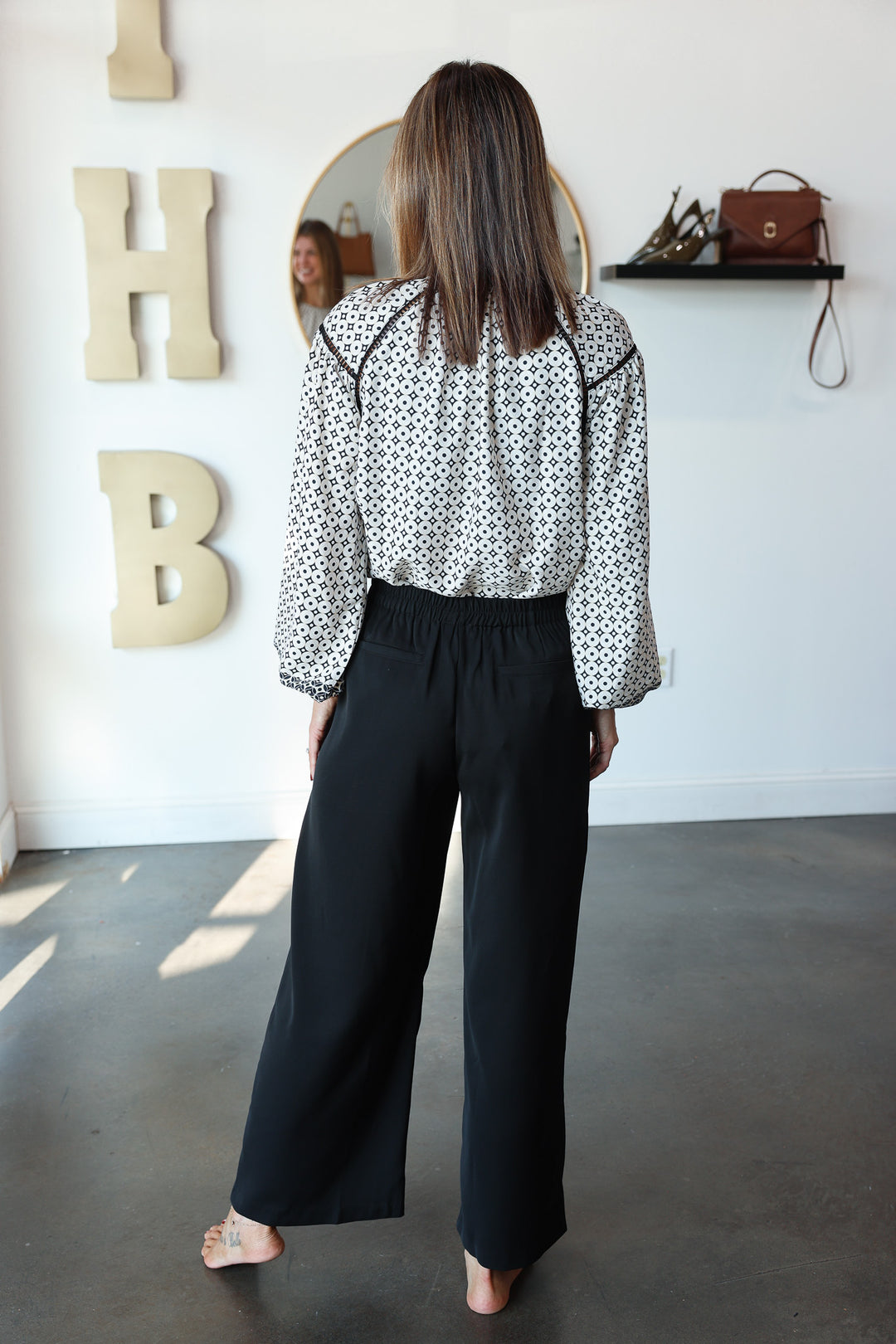 Elastic Waist Dress Pants - Black