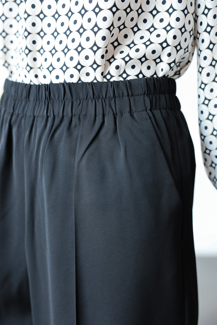 Elastic Waist Dress Pants - Black