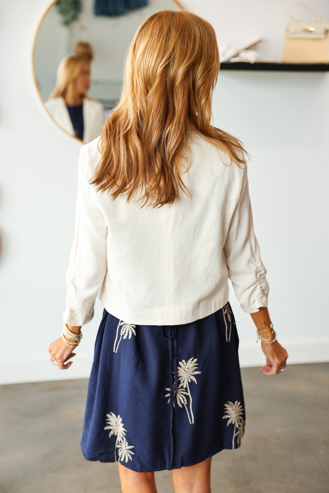 Linen Blend Cropped Blazer
