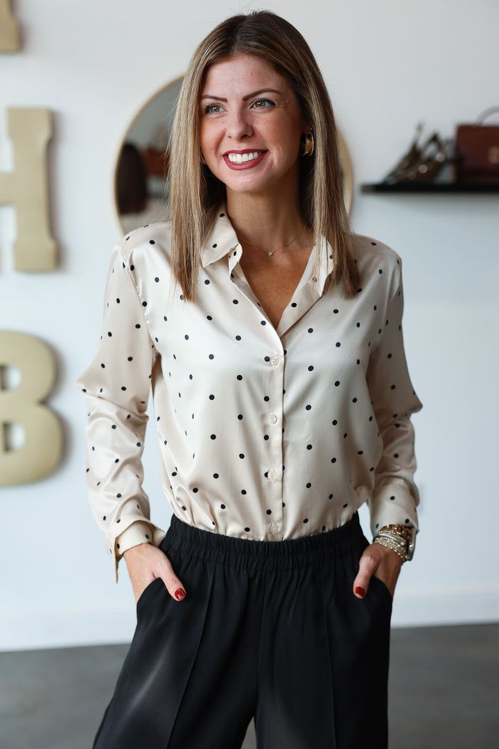 Polka Dot Button Down