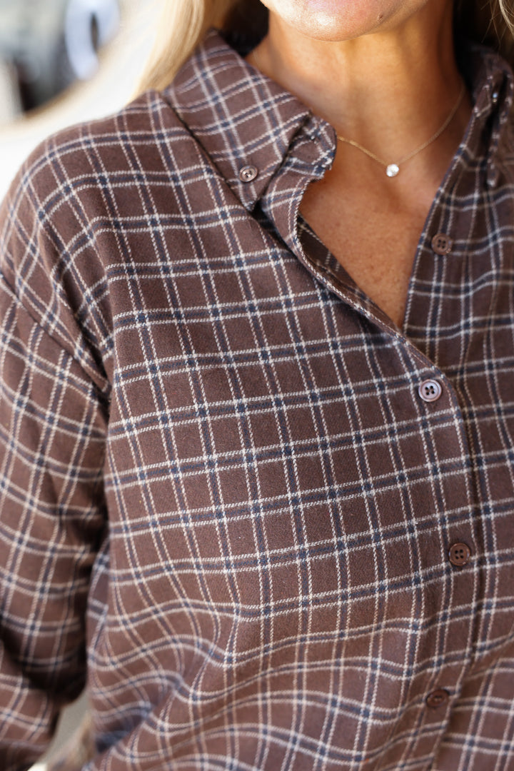 Plaid Button Down - Brown