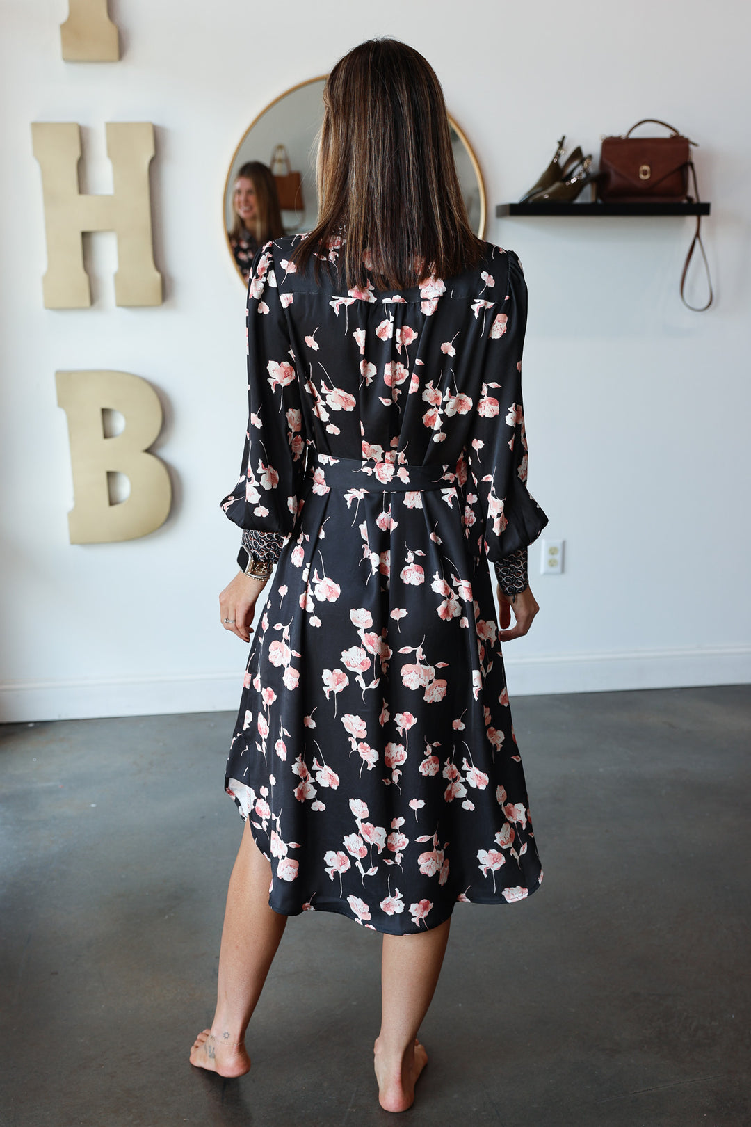 Mixed Print Button Down Dress
