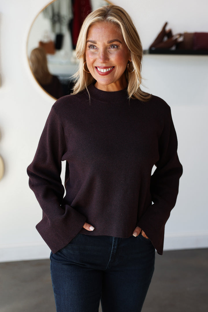 Dressy Knit Sweater - Espresso