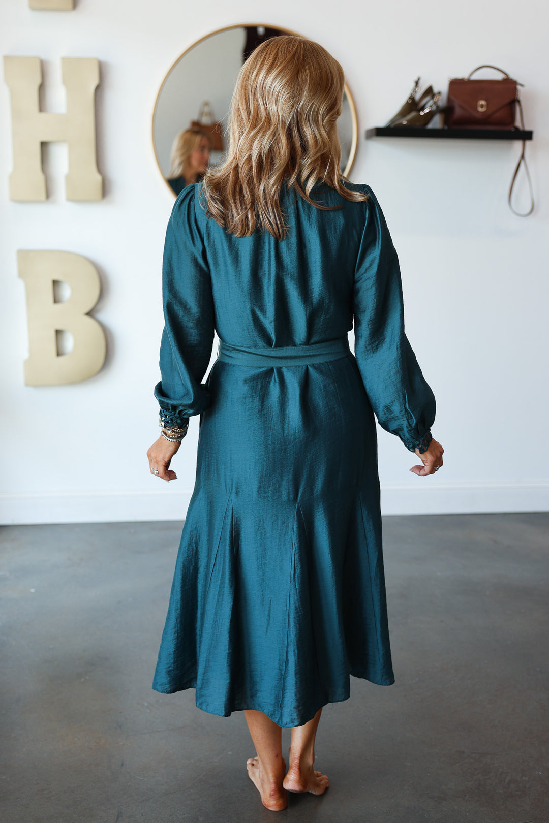 Embroidered Detail Dress - Dark Teal