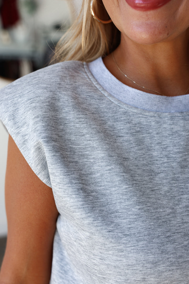 Scuba Tie Waist Jumpsuit - Heather Gray