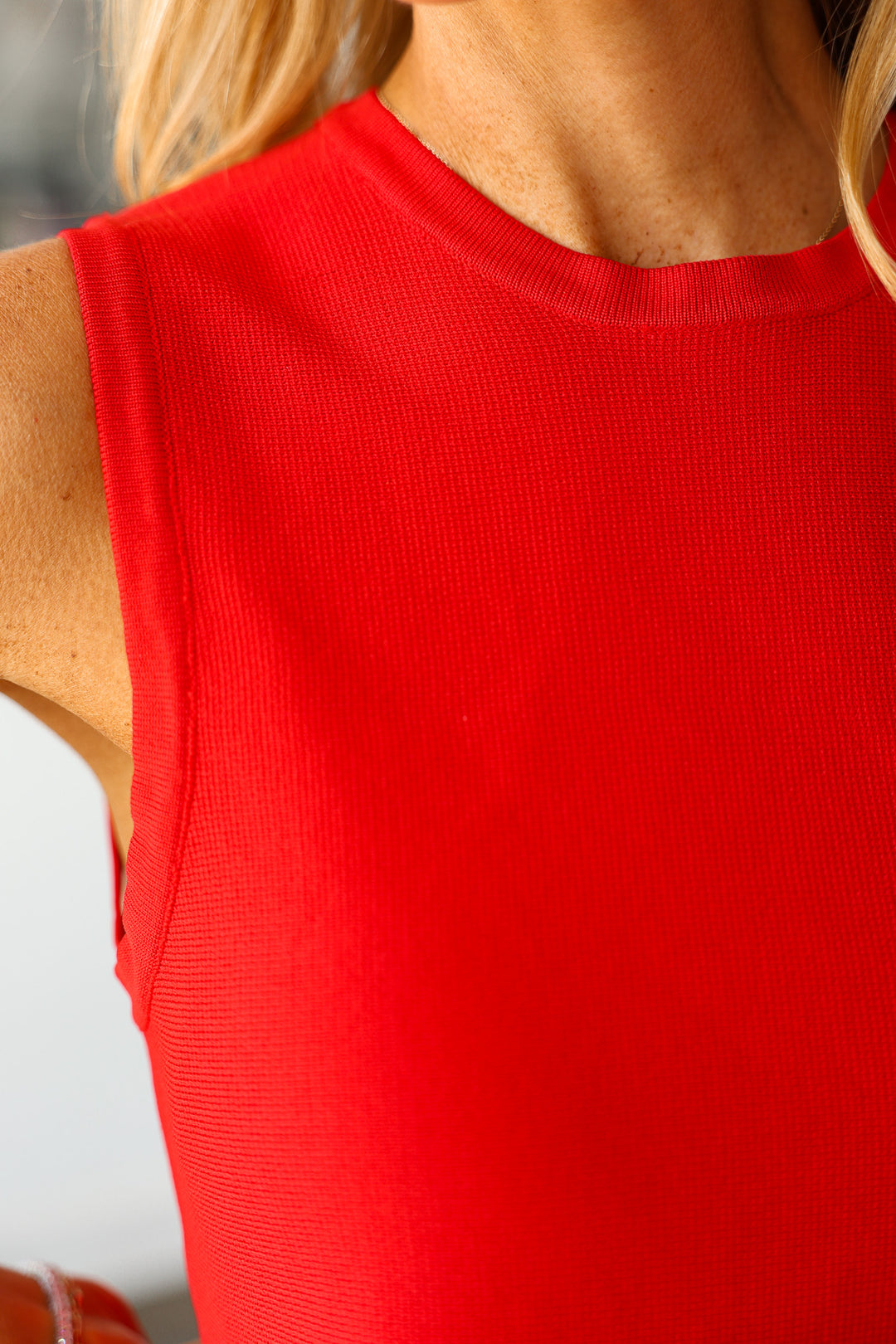 Peplum Tank - Red