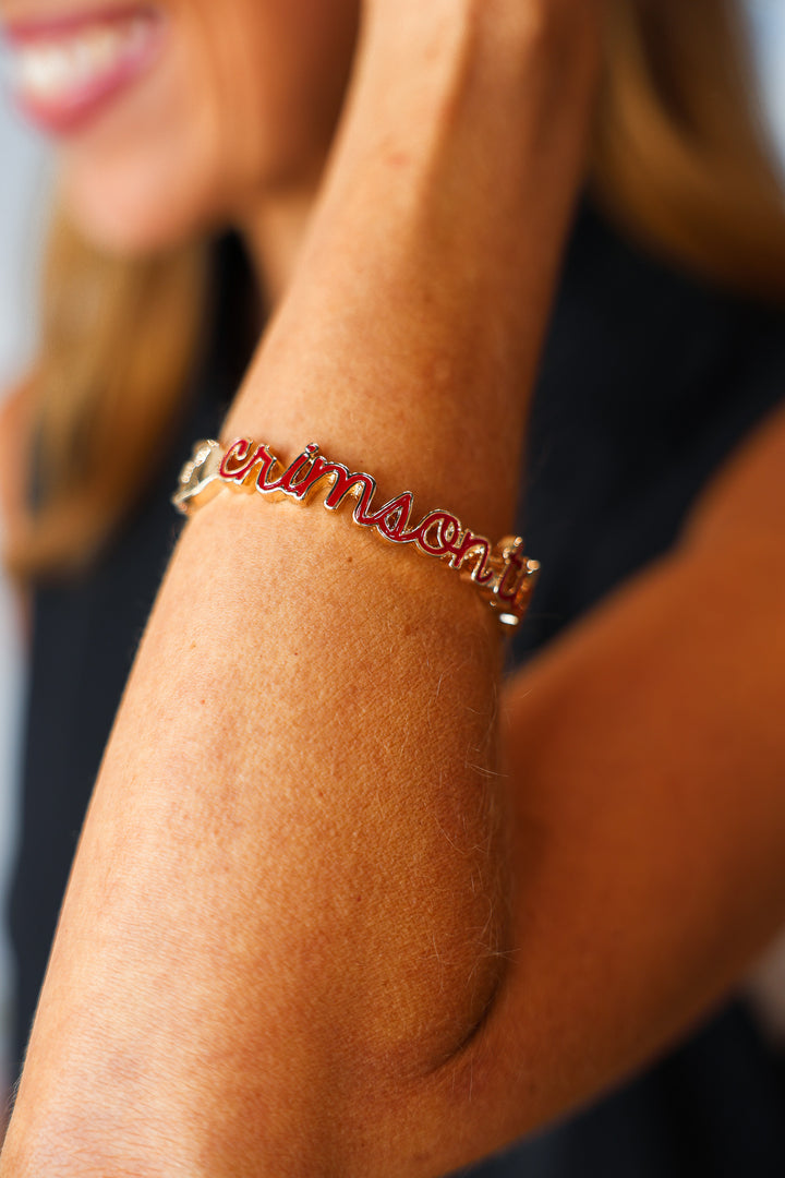 Crimson Tide Hinge Bangle Bracelet