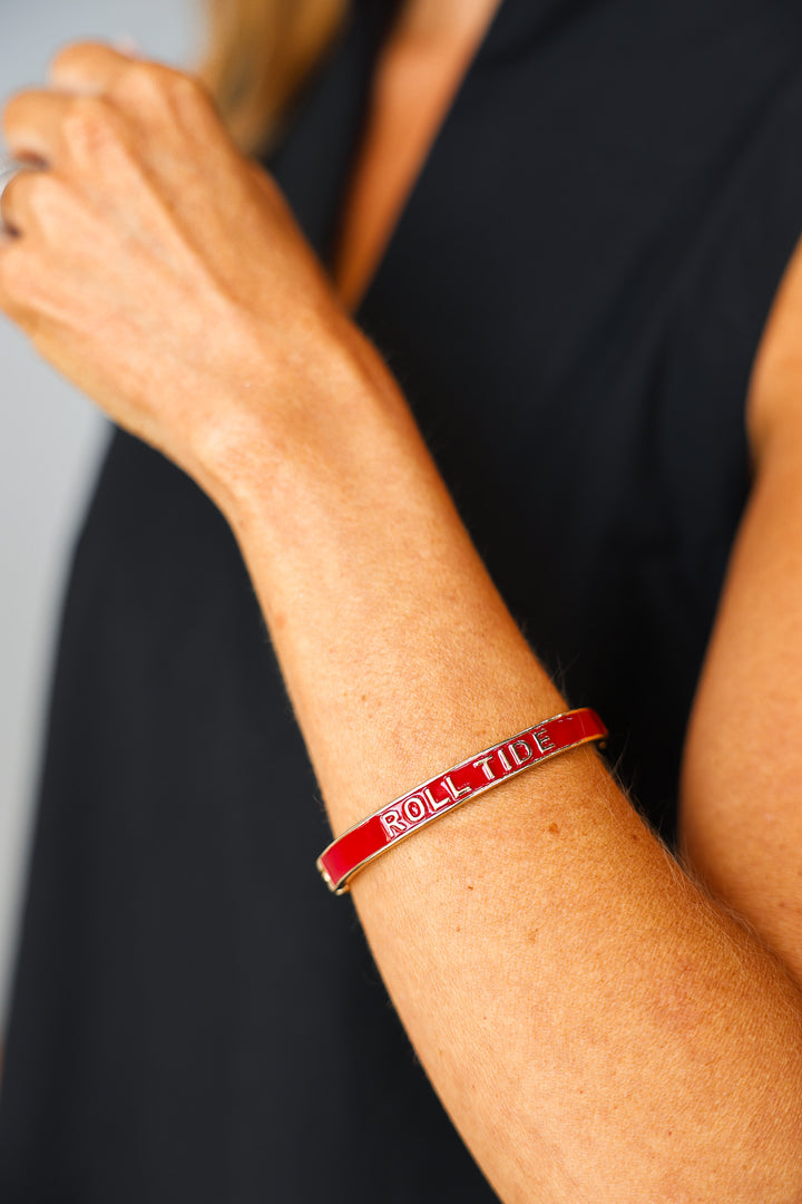 Alabama Skinny Enamel Hinge Bangle Bracelet