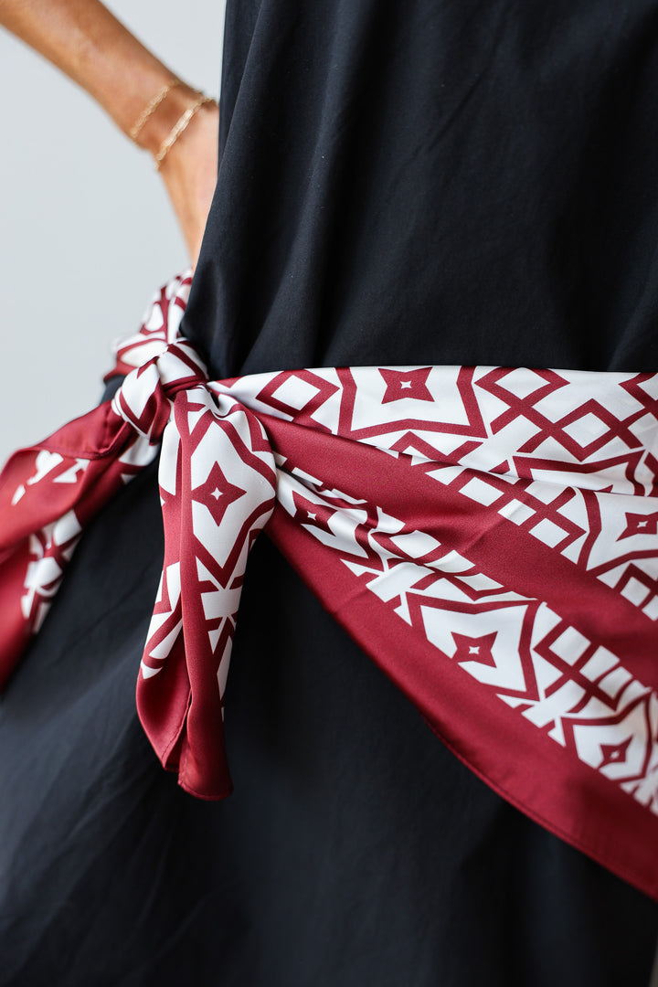 Geometric Scarf - Crimson