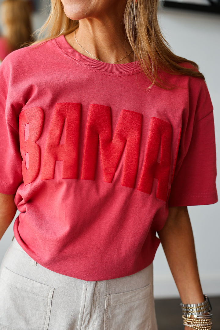 Bama Puff Ink Tee - Crimson