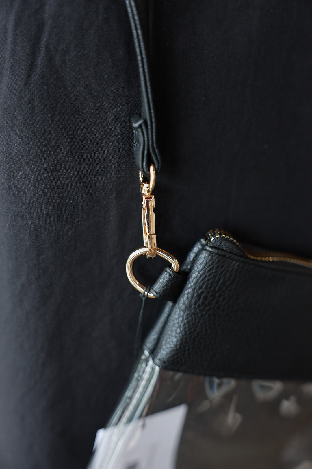 Clear Crossbody Bag/Wristlet - Black
