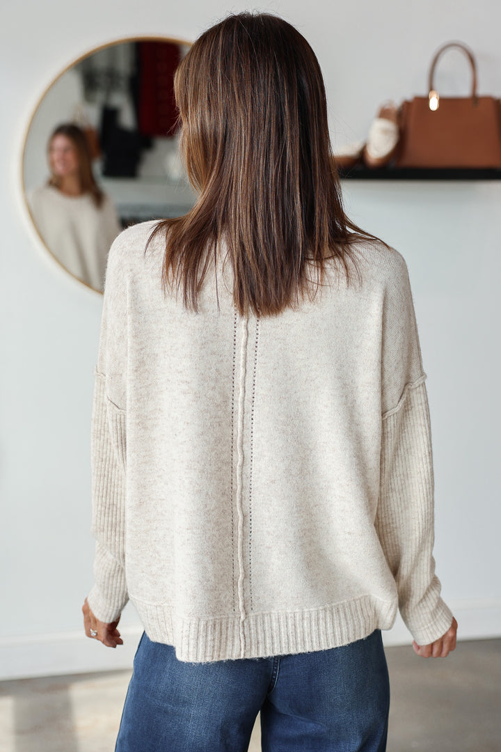 Front Seam Sweater - Cream