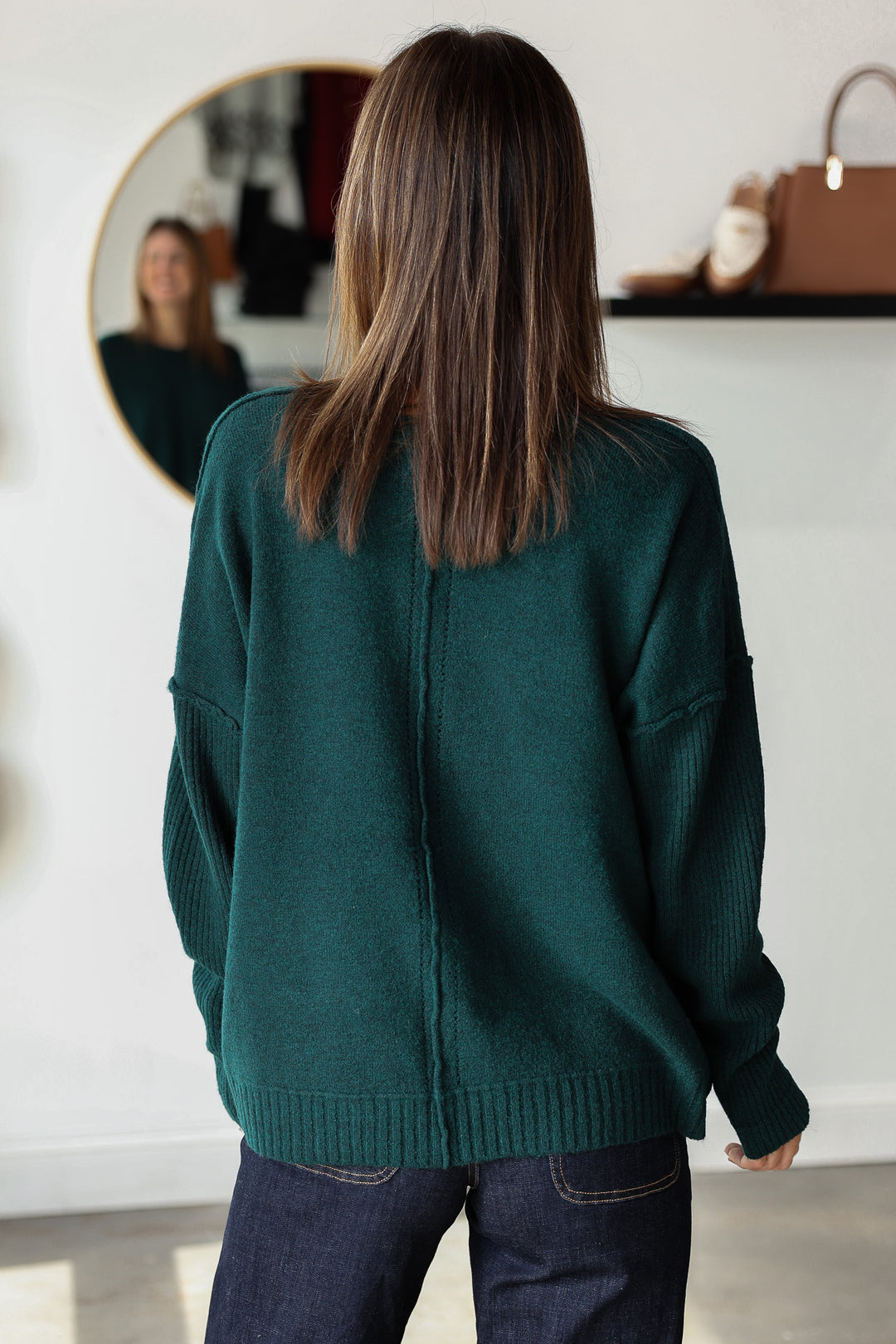 Front Seam Sweater - Green